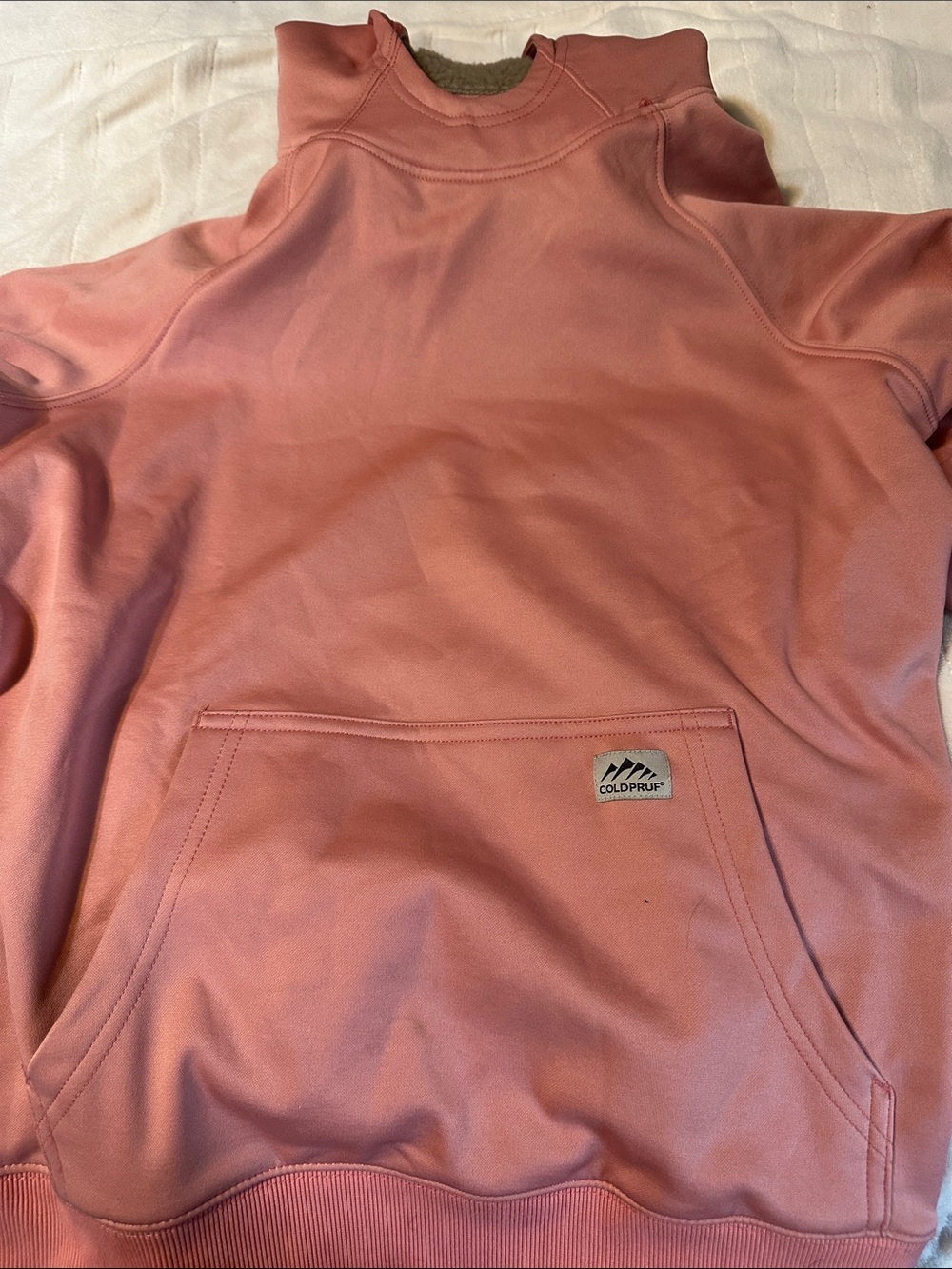 Women's Pink Pullover Jacket with Kangaroo Pocket